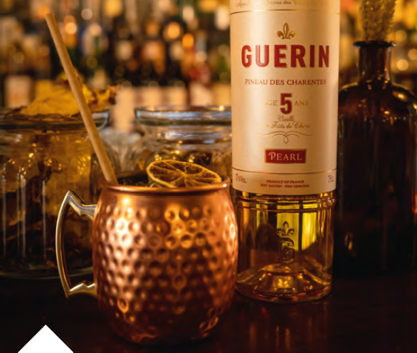 Cocktail Moscow Mule Pineau des Charentes blanc 5 ans d'âge