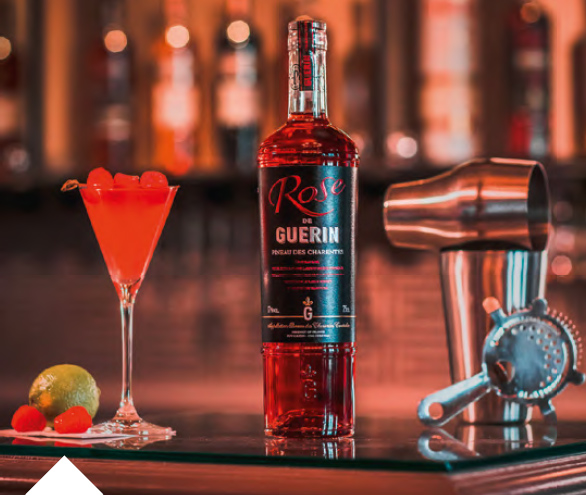 Cocktail Pineau des Charentes Rose - Rose de printemps