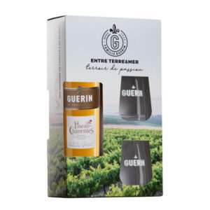 Coffret Pineau des Charentes Blanc Tradition + 2 verres