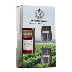 Coffret Pineau des Charentes Rouge Tradition + 2 verres