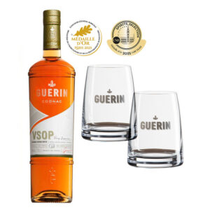 Coffret Cognac VSOP Guérin 4 ans d’âge + 2 verres